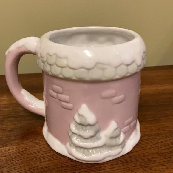 ENESCO Precious Moments CHRISTMAS SUGARTOWN COTTAGE  Mug 1994 PINK - Picture 4 of 7